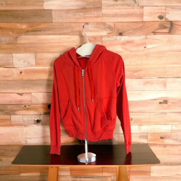 Stella Mccartney Adidas Hoodie Full Zip Womens Jacket SZ 38/Med Zip Hood Orange - Picture 2 of 6